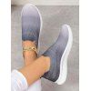 Women Breathable Gradient Comfortable Fashionable Knitted Athletic Shoes - Gris Clair EU 35