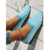 Women Houndstooth Pattern Flat Casual Knitted Soft Sole Slip On Shoes - Céleste EU 41