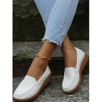 Women's Comfy Solid Ethnic Casual Round Toe Soft Sole Slip On Low Top Flat Shoes