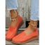 Women's Comfy Solid Ethnic Casual Round Toe Soft Sole Slip On Low Top Flat Shoes - Rouge EU 42