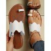 Women's Toe-Loop Flat Sandals Retro Style Flat Shoes - Blanc EU 43