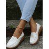 Women's Comfy Solid Ethnic Casual Round Toe Soft Sole Slip On Low Top Flat Shoes - Blanc EU 42