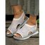 Women's Knitted Casual Outdoor Sporty Sandals Peep Toe Cut-out Elastic Slip On Shoes - Blanc de Crème EU 43