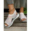 Women's Knitted Casual Outdoor Sporty Sandals Peep Toe Cut-out Elastic Slip On Shoes - multicolor A EU 42
