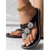 Rhinestone Flower Decor Trendy Clip Toe Outdoor Shoes Fashion Garden Beach Flip Flops - Argent EU 42
