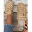 Slip On Round Toe Solid Color Sandals Hallow Out Double Buckle Strap Half Drag Slides Shoes - Blanc de Crème EU 40