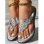 Rhinestone Flower Decor Trendy Clip Toe Outdoor Shoes Fashion Garden Beach Flip Flops - Argent EU 43