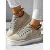 Casual Ladies Loafers Comfort Flats Shoes Round Toe Rhinestone Corduroy Lace-Up Sport Shoes - Abricot EU 37