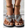 Rhinestone Flower Decor Trendy Clip Toe Outdoor Shoes Fashion Garden Beach Flip Flops - Noir EU 38