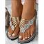 Rhinestone Flower Decor Trendy Clip Toe Outdoor Shoes Fashion Garden Beach Flip Flops - d'or EU 42