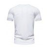 T-shirt à Rayures Colorées à Col Rond pour Homme - Blanc XXL