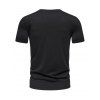 T-shirt à Rayures Colorées à Col Rond pour Homme - Noir XL