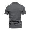 T-shirt de Sport Simple en Couleur Unie à Col Rabattu à Manches Courtes - Gris XL
