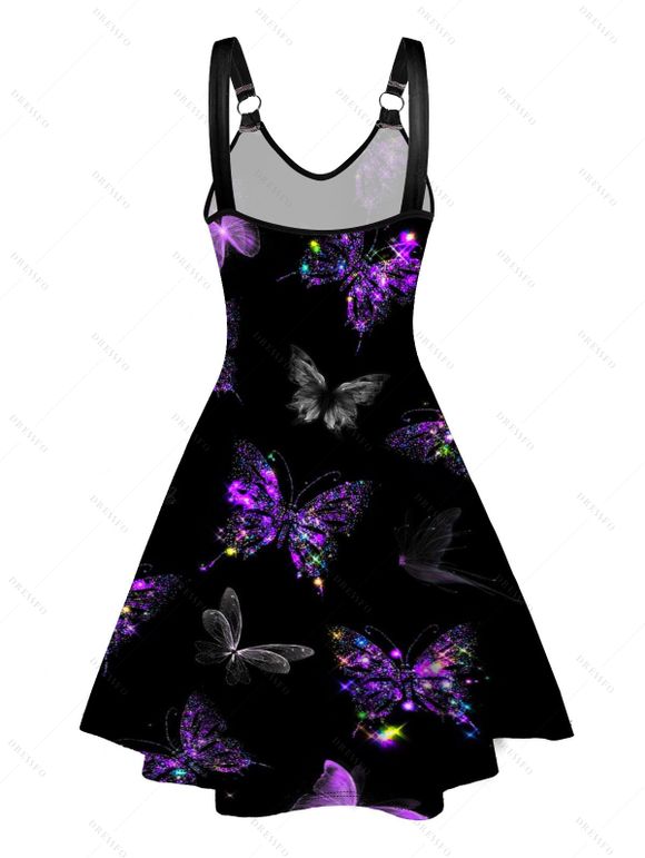 Robe Ligne A Papillon en O Imprimé Colorée Saint-Valentin - Noir M