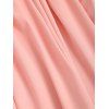 Pantalon D'Eté Capri en Couleur Unie avec Nœud Papillon Ourlet à Volants à Taille Elastique - Rose clair XL | US 12