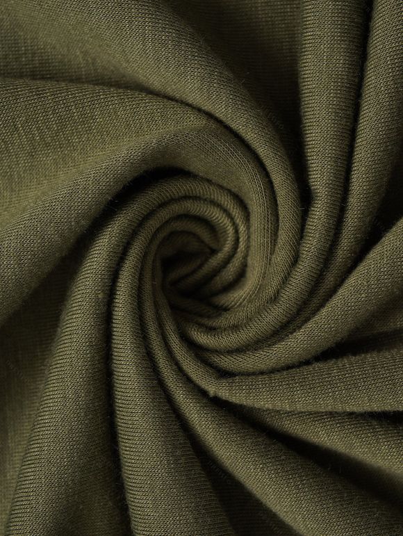 Robe Plissée Plongeante Ceinturée Superposée à Talon Epais - Vert profond S | US 4