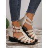 Anti-Slip Soft Bottom And Soft Surface Wedge Sandals Peep Toe Roman Style Flat Sandals - Blanc de Crème EU 43