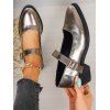 Chunky Heel Soft Bottom Fashionable Comfortable One-Strap Vintage Single Shoes - multicolor EU 42