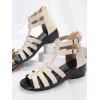Anti-Slip Soft Bottom And Soft Surface Wedge Sandals Peep Toe Roman Style Flat Sandals - Blanc de Crème EU 40