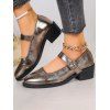 Chunky Heel Soft Bottom Fashionable Comfortable One-Strap Vintage Single Shoes - multicolor EU 39