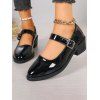 Chunky Heel Soft Bottom Fashionable Comfortable One-Strap Vintage Single Shoes - Noir EU 43