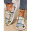 Plaid Pattern Casual Lightweight Sport Slip-On Flat Round Toe Canvas Shoes - Bleu Ciel EU 42