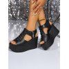 Solid Color Thick-Soled Sandals Lightweight Comfortable Open-Toe Summer Sandals - Noir EU 40
