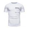 T-shirt D'été Simple avec Poche Zippée à Col Rond à Manches Courtes pour Homme - Blanc S