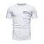T-shirt D'été Simple avec Poche Zippée à Col Rond à Manches Courtes pour Homme - Gris S