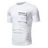 T-shirt D'été Simple avec Poche Zippée à Col Rond à Manches Courtes pour Homme - Blanc L