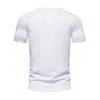 T-shirt D'été Simple avec Poche Zippée à Col Rond à Manches Courtes pour Homme - Blanc XL