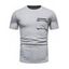 T-shirt D'été Simple avec Poche Zippée à Col Rond à Manches Courtes pour Homme - Noir S