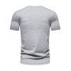T-shirt D'été Simple avec Poche Zippée à Col Rond à Manches Courtes pour Homme - Gris XXL