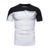 T-shirt à Manches Courtes à Deux Tons pour Homme - Blanc XL