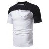 T-shirt à Manches Courtes à Deux Tons pour Homme - Blanc XL