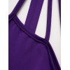Robe asymétrique décontractée sans manches à taille moyenne pour femme, imprimé tête de mort, froncée, anneau en O, style crâne - Pourpre L | US 12