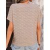 T-shirt Brodé à Manches Chauves-Souris avec Œillets pour Femme - café lumière XL | US 12