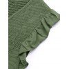 Robe D'Été Smockée à Col en V avec Manches Volantées et Couleur Unie - Vert profond XL | US 12
