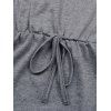 Mini Robe Sanglée Taille Elastique à Manches Chauve-souris à Col Oblique - Gris L | US 8-10