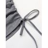Mini Robe Sanglée Taille Elastique à Manches Chauve-souris à Col Oblique - Gris S | US 4