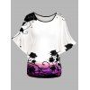 T-shirt D'été à Rose à Manches Chauves-Souris Saint-Valentin - Blanc XL | US 12