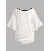 T-shirt D'été à Rose à Manches Chauves-Souris Saint-Valentin - Blanc XL | US 12
