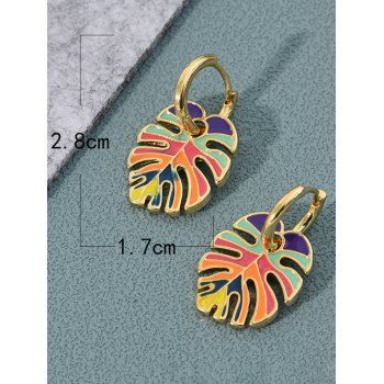 Fashionable Colorful Tropical Leaf Drop Earrings