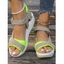 Mesh Breathable Open Toe Contrast Color Casual Platform Magic Sticker Sandals - Noir EU 43