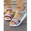 Mesh Breathable Open Toe Contrast Color Casual Platform Magic Sticker Sandals - Rose clair EU 39