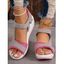 Mesh Breathable Open Toe Contrast Color Casual Platform Magic Sticker Sandals - Rose clair EU 40