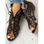 Summer Peep Toe Sandals Comfortable Hollow Out Lace Up Fashionable Breathable Roman Sandals - café EU 42