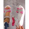 Mesh Breathable Open Toe Contrast Color Casual Platform Magic Sticker Sandals - Rose clair EU 36