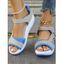 Mesh Breathable Open Toe Contrast Color Casual Platform Magic Sticker Sandals - Bleu Ciel EU 40