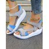 Mesh Breathable Open Toe Contrast Color Casual Platform Magic Sticker Sandals - Bleu Ciel EU 39